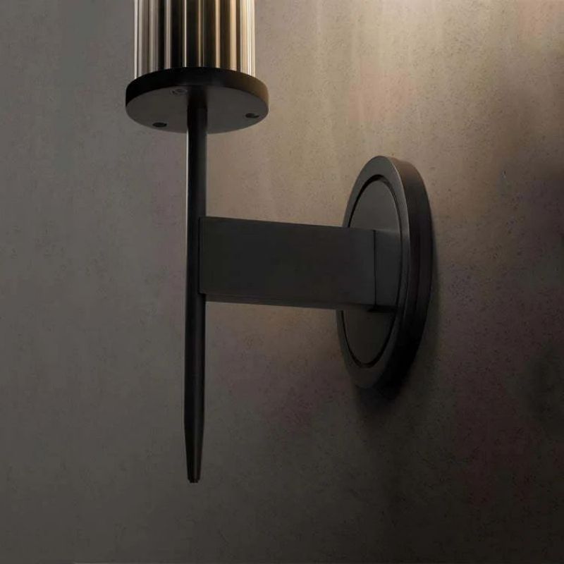 Moktan Sabai Solid Brass Wall Sconce with Glass Shade E26 15.7" Lamp