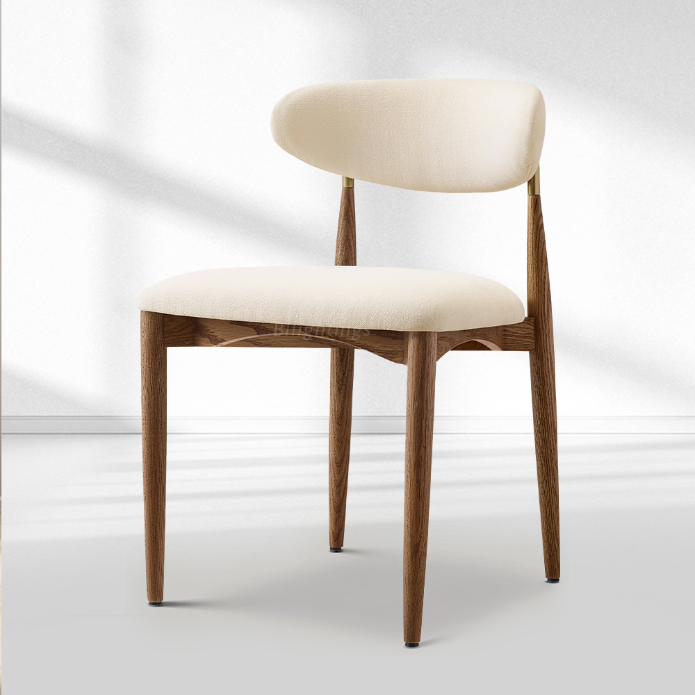 Moktan Sabai Vegan Leather Dining Chair with Oak Frame & Steel Legs 30.5" H