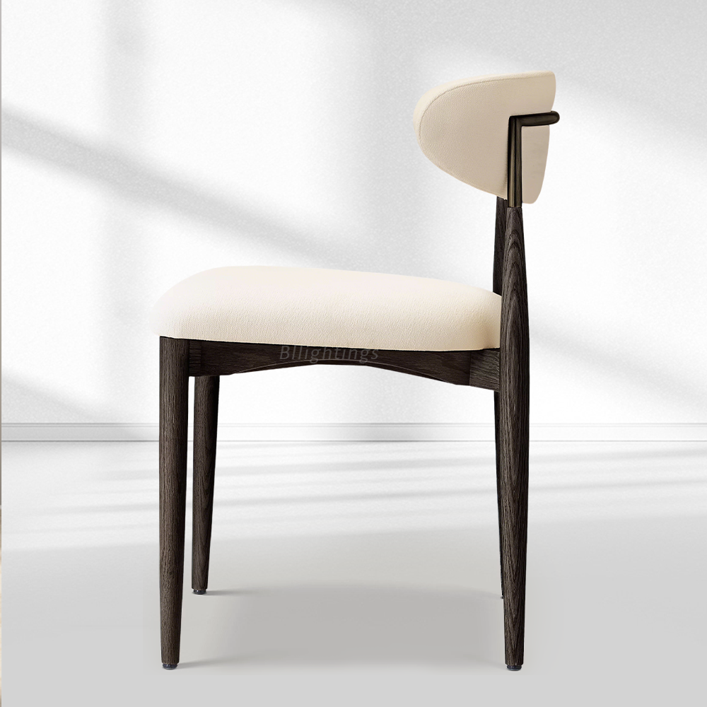 Moktan Sabai Vegan Leather Dining Chair with Oak Frame & Steel Legs 30.5" H