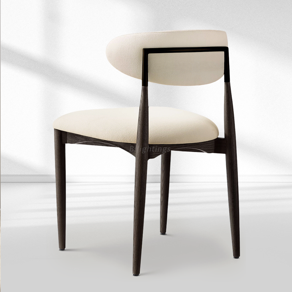 Moktan Sabai Vegan Leather Dining Chair with Oak Frame & Steel Legs 30.5" H