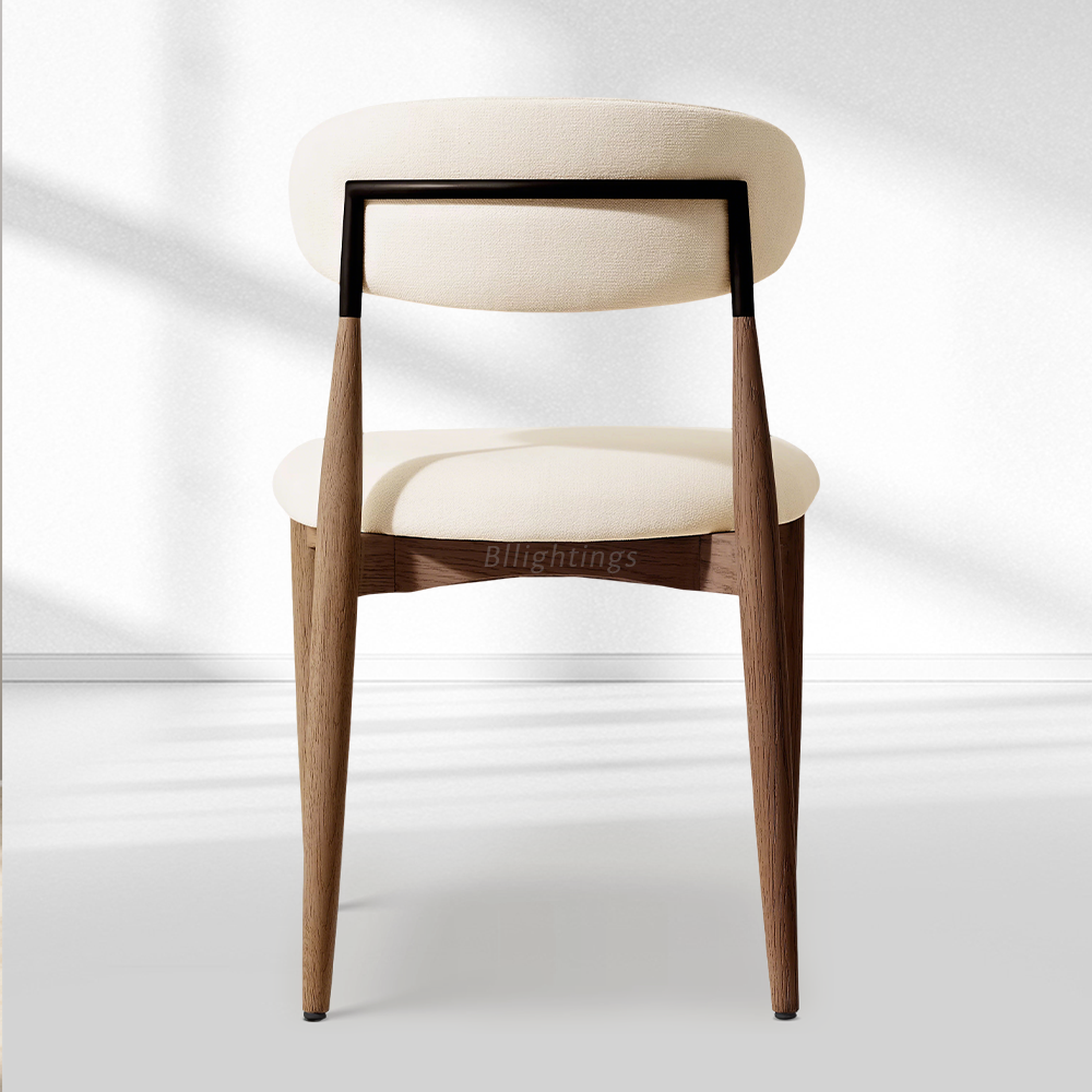 Moktan Sabai Vegan Leather Dining Chair with Oak Frame & Steel Legs 30.5" H