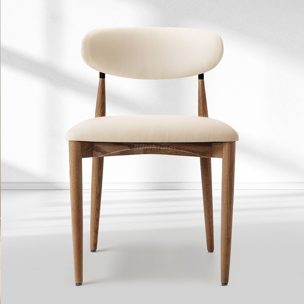 Moktan Sabai Vegan Leather Dining Chair with Oak Frame & Steel Legs 30.5" H