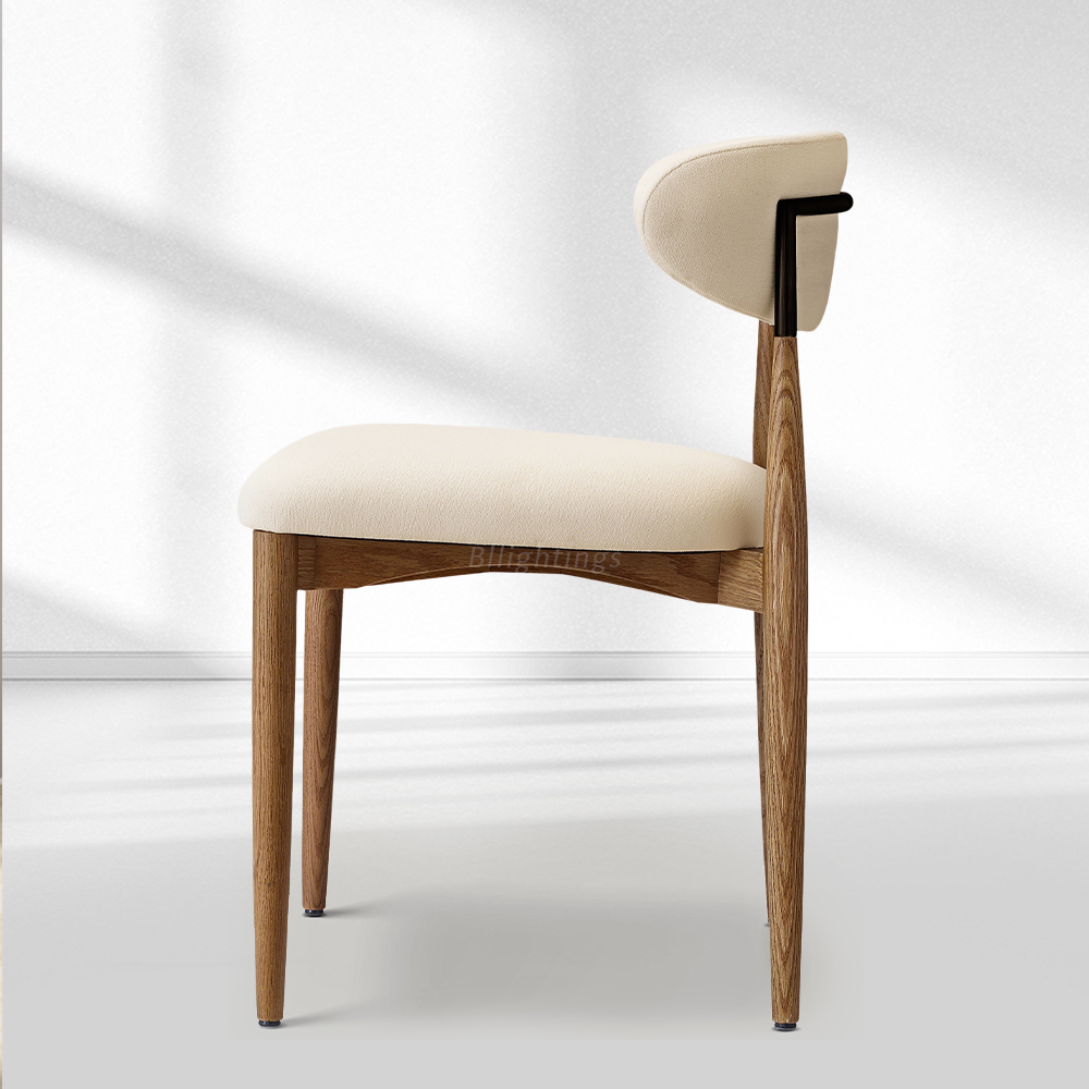 Moktan Sabai Vegan Leather Dining Chair with Oak Frame & Steel Legs 30.5" H