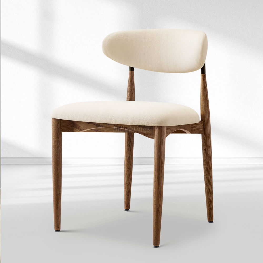 Moktan Sabai Vegan Leather Dining Chair with Oak Frame & Steel Legs 30.5" H