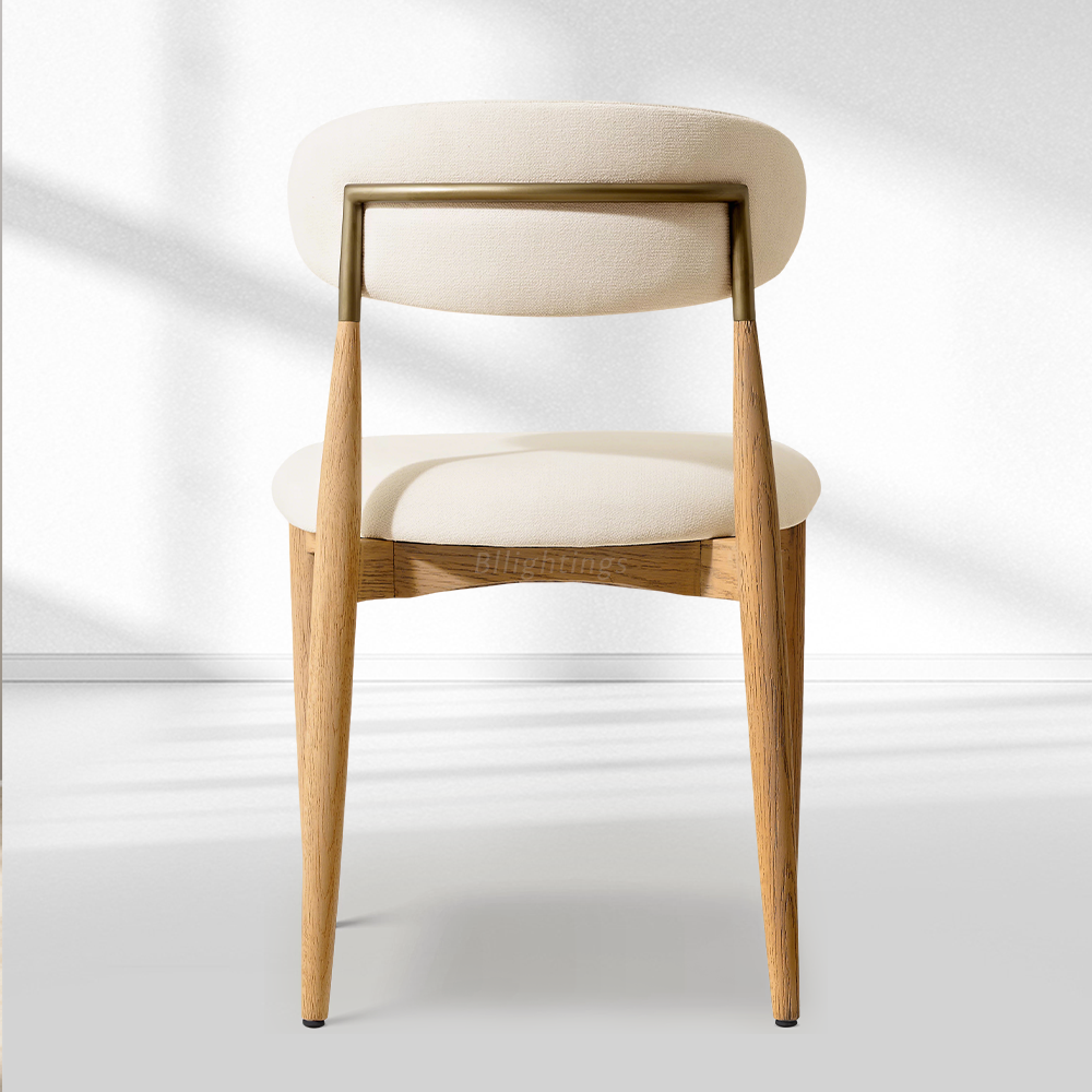 Moktan Sabai Vegan Leather Dining Chair with Oak Frame & Steel Legs 30.5" H