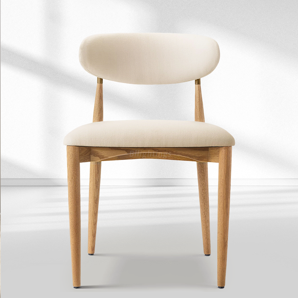 Moktan Sabai Vegan Leather Dining Chair with Oak Frame & Steel Legs 30.5" H