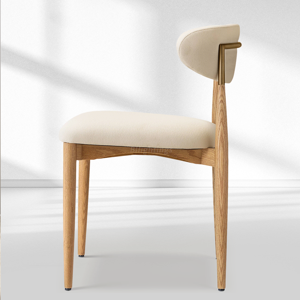 Moktan Sabai Vegan Leather Dining Chair with Oak Frame & Steel Legs 30.5" H