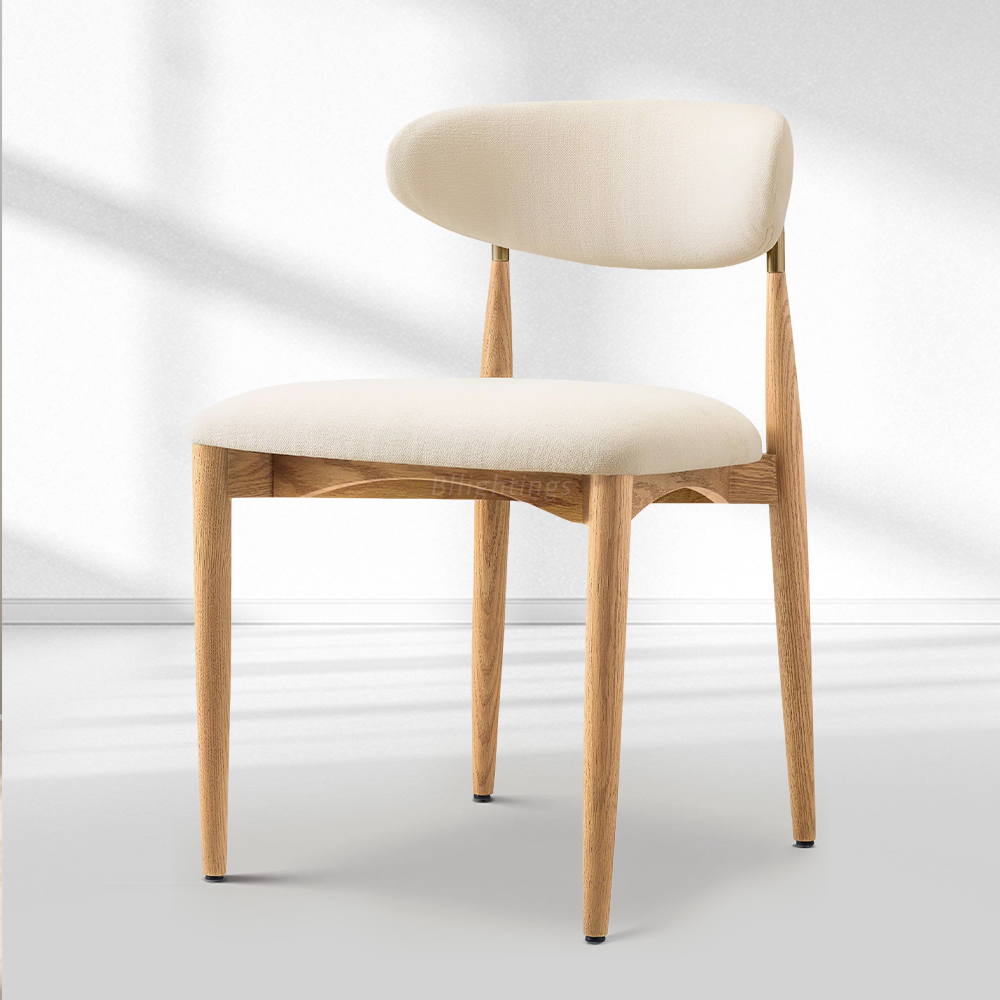 Moktan Sabai Vegan Leather Dining Chair with Oak Frame & Steel Legs 30.5" H