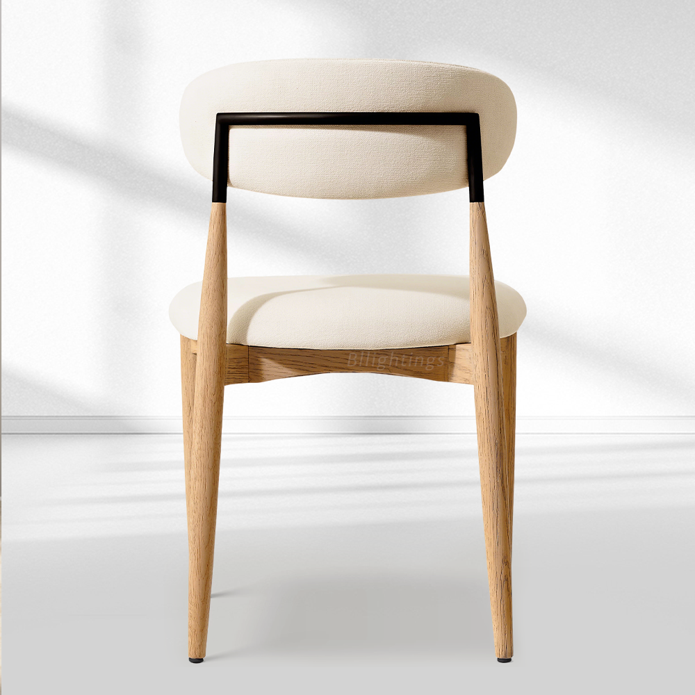 Moktan Sabai Vegan Leather Dining Chair with Oak Frame & Steel Legs 30.5" H