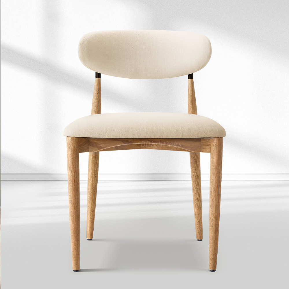 Moktan Sabai Vegan Leather Dining Chair with Oak Frame & Steel Legs 30.5" H