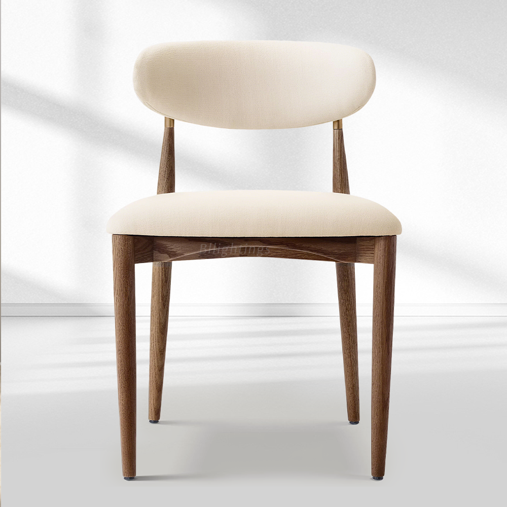 Moktan Sabai Vegan Leather Dining Chair with Oak Frame & Steel Legs 30.5" H