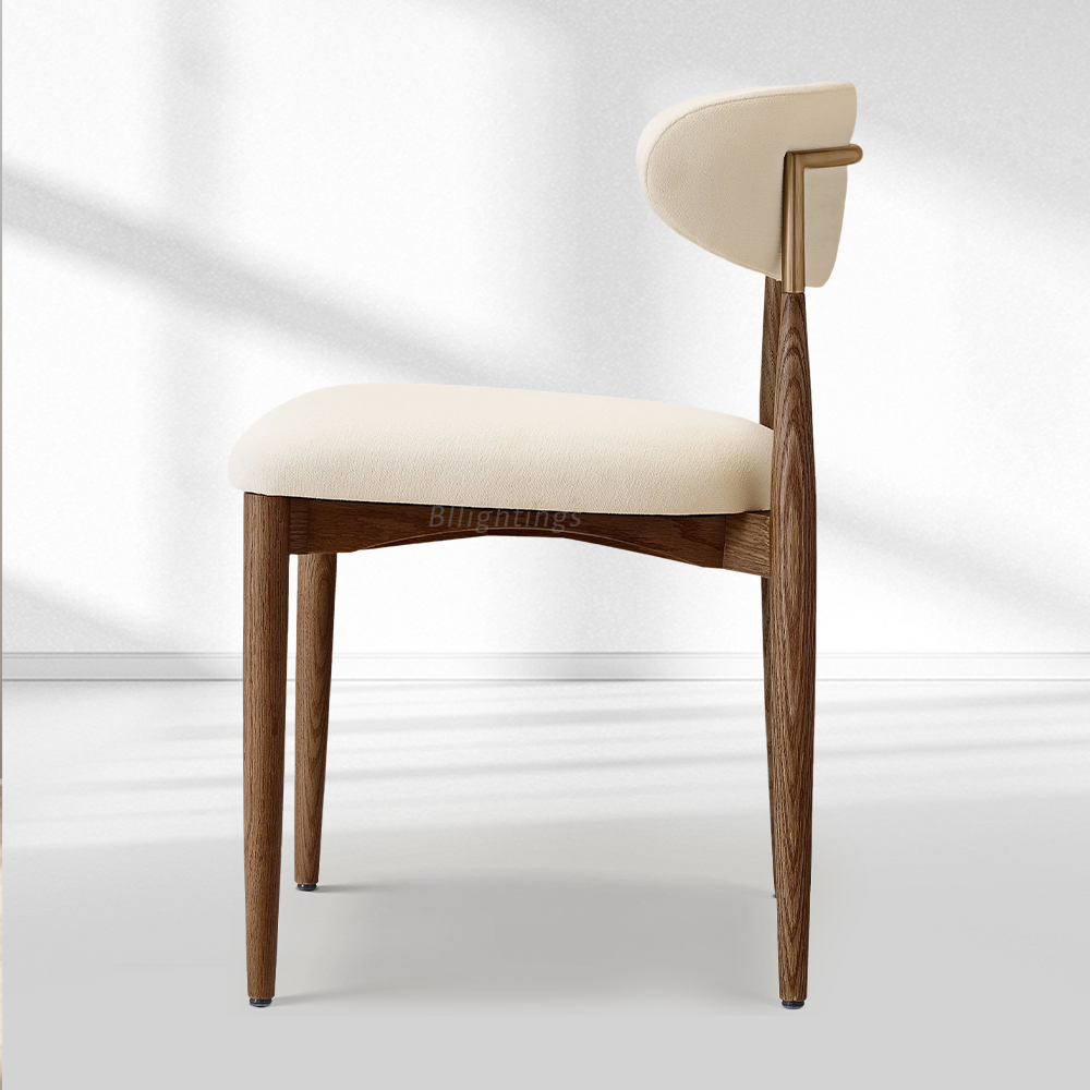 Moktan Sabai Vegan Leather Dining Chair with Oak Frame & Steel Legs 30.5" H
