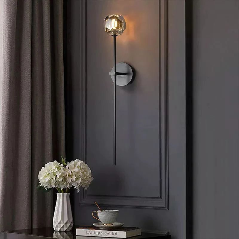 Moktan Sabai Luxury Crystal Wall Sconce Brass Bedroom Vanity Light