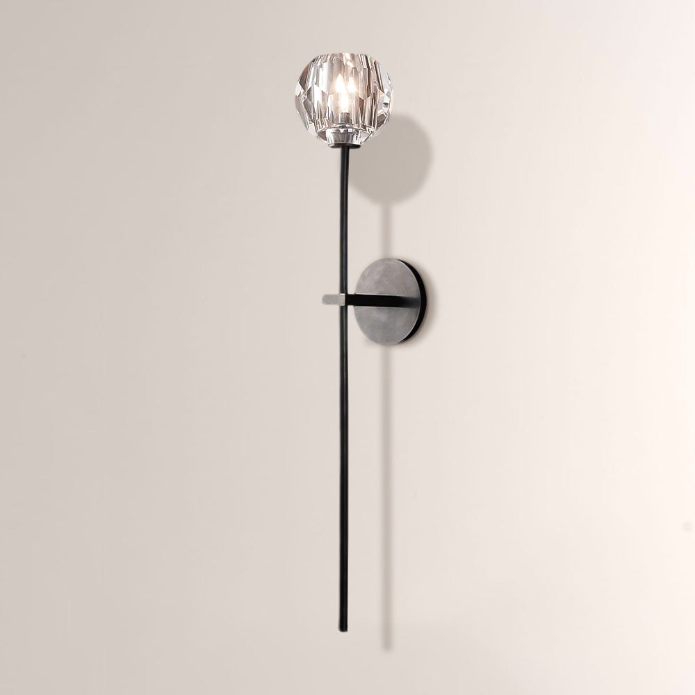 Moktan Sabai Luxury Crystal Wall Sconce Brass Bedroom Vanity Light Matte Black