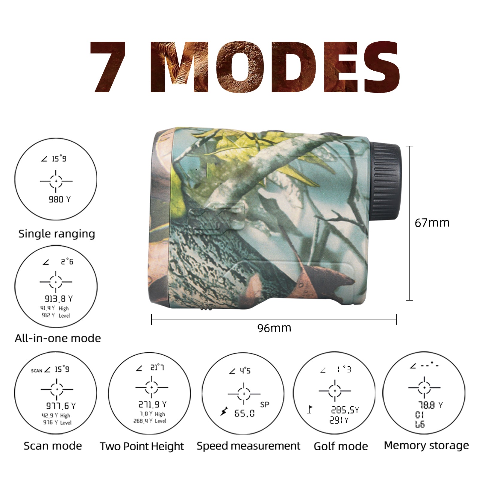 Moktan Sabai 1000 Yard Laser Rangefinder Hunting Golf Range Finder 6.5X Rechargeable