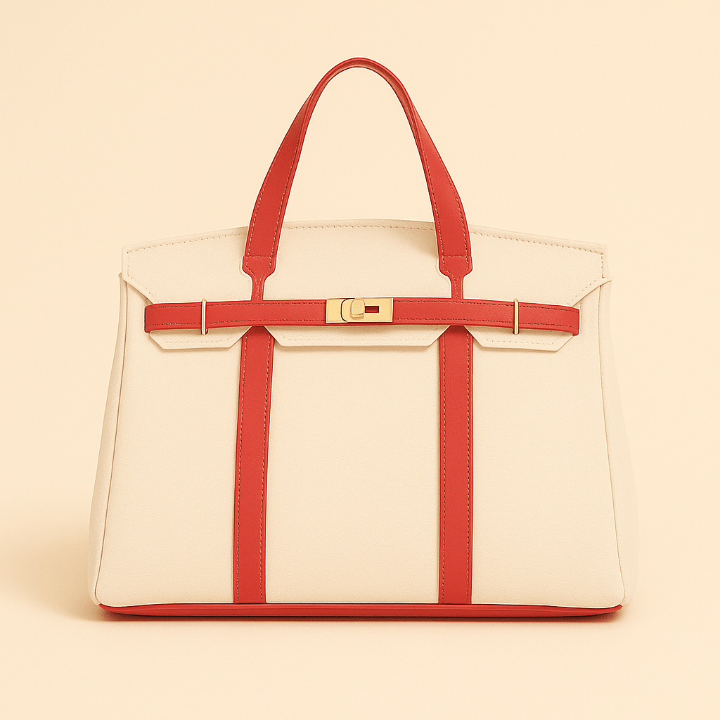 Moktan Sabai Canvas Tote Bag with Steel Accents Blaze Red