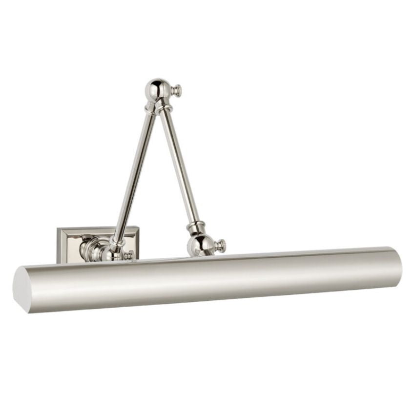 Moktan Sabai Brass LED Picture Light 12" 18" Dimmable E12 Art Wall Lamp Polished Nickel 18″ W