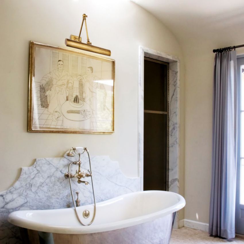 Moktan Sabai Brass LED Picture Light 12" 18" Dimmable E12 Art Wall Lamp