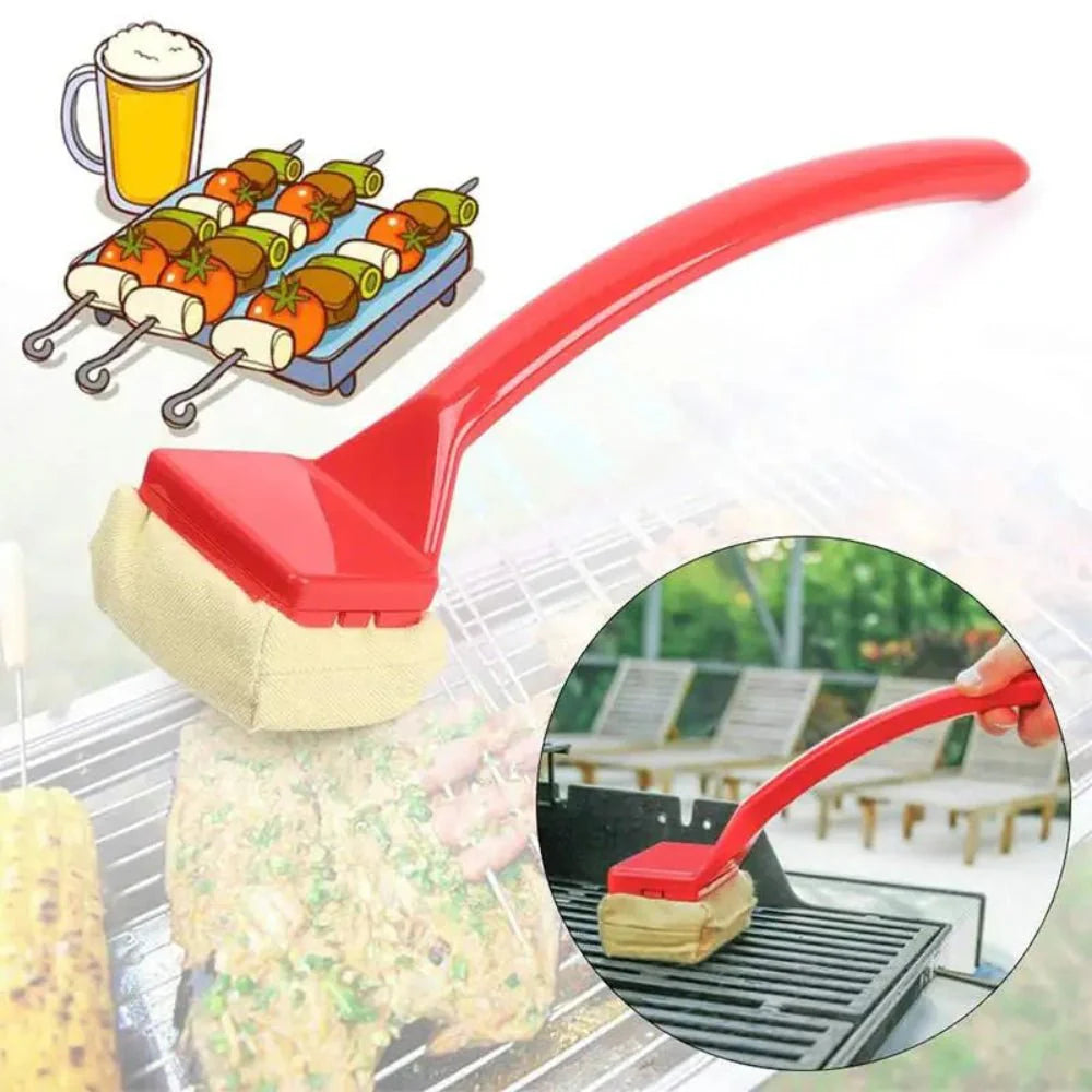 Moktan Sabai Bristle-Free Grill Steam Cleaner Brush with Long Handle