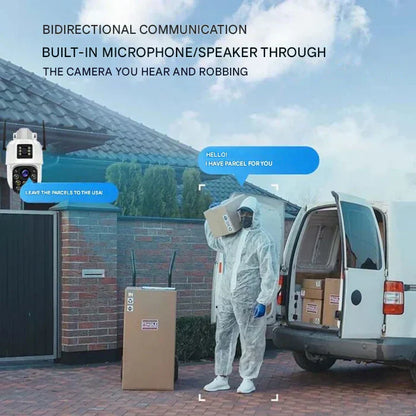 DualGuard Solar 4K Wireless Security Camera with Dual Lens & 10x Zoom