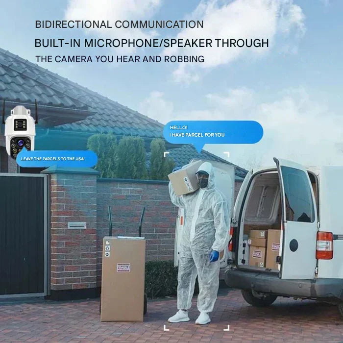 Moktan Sabai DualGuard Solar 4K Wireless Security Camera with Triple Lens & 10x Zoom