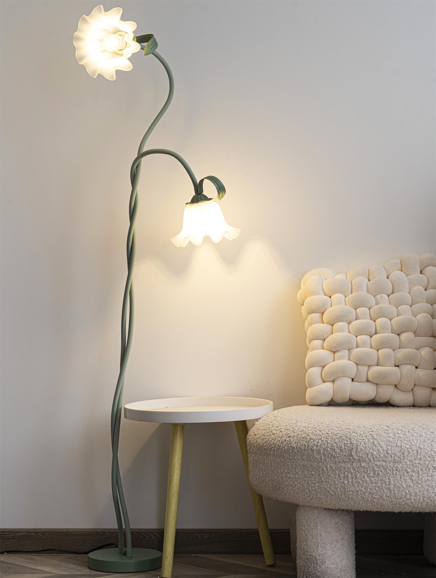 Moktan Sabai Calla Flower Floor Lamp Matte Green Floral Standing Light
