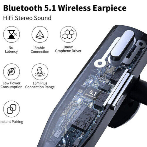 Moktan Sabai Bluetooth 5.1 Wireless Headset Noise Cancelling Hands Free Earphone