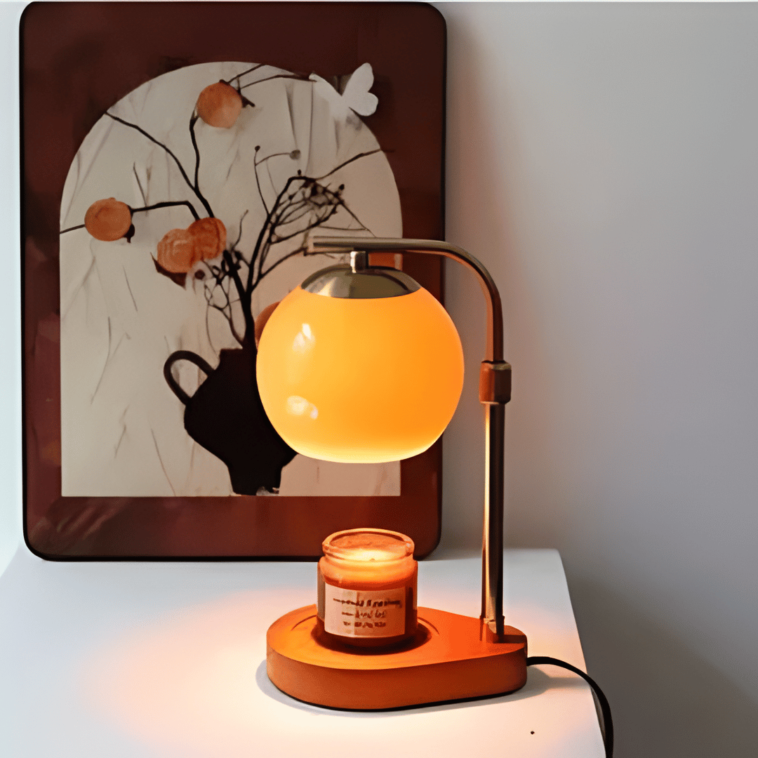Moktan Sabai Glass Candle Warmer Lamp with Sculpted Design | Flameless Scent Heating