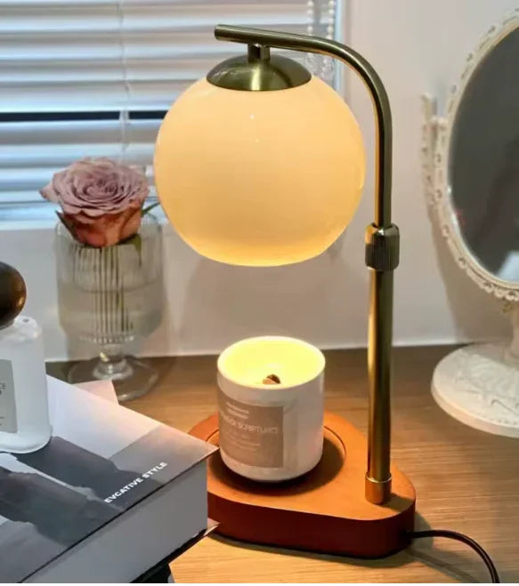 Moktan Sabai Glass Candle Warmer Lamp with Sculpted Design | Flameless Scent Heating
