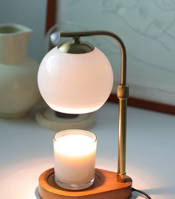 Moktan Sabai Glass Candle Warmer Lamp with Sculpted Design | Flameless Scent Heating