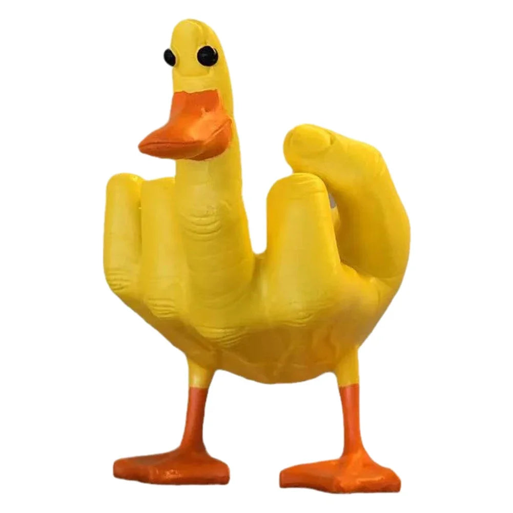 Moktan Sabai Resin Duck Sculpture | Playful Home Decor Figurine Yellow
