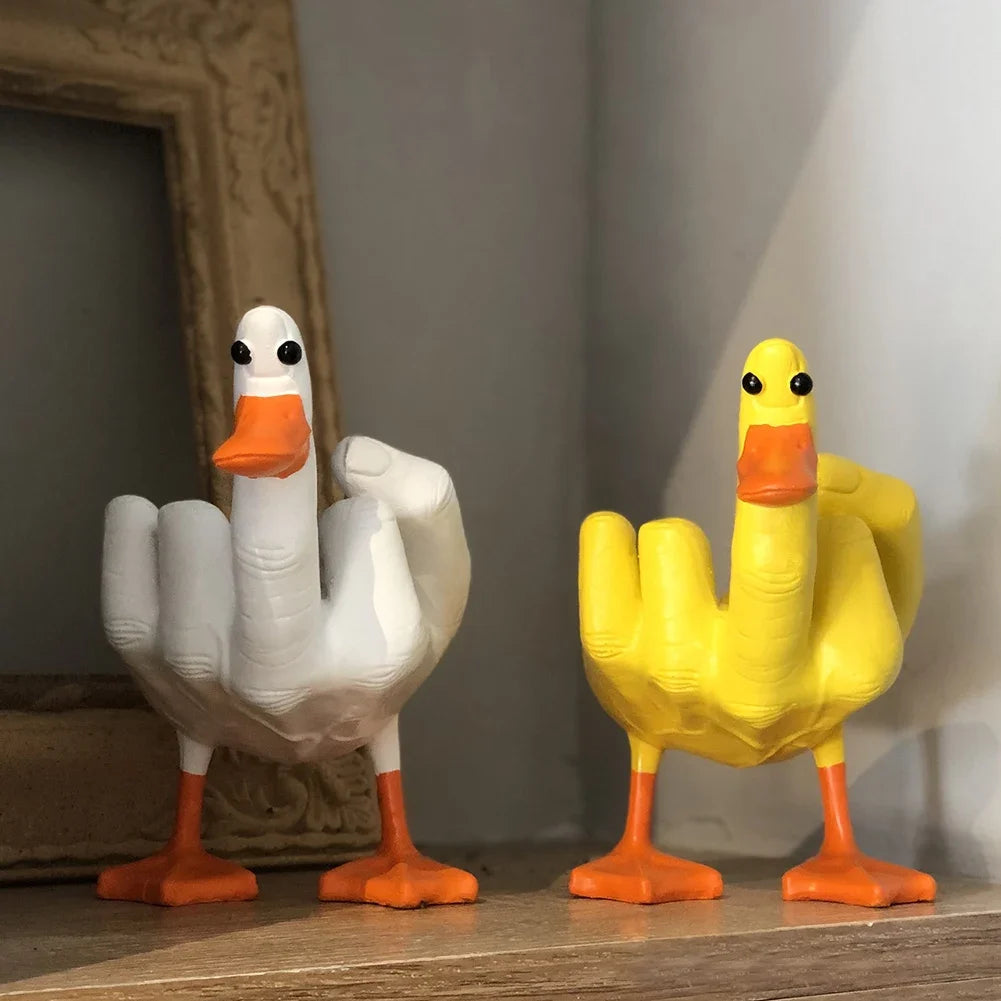 Moktan Sabai Resin Duck Sculpture | Playful Home Decor Figurine