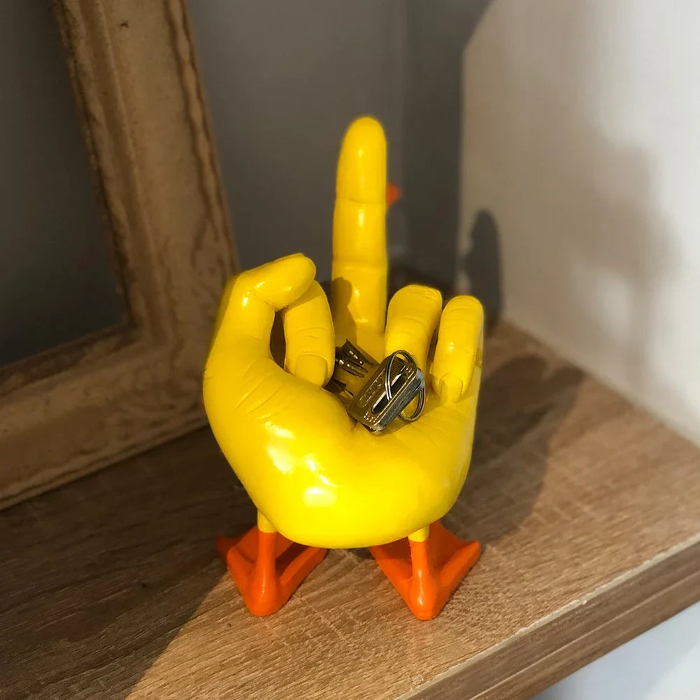 Moktan Sabai Resin Duck Sculpture | Playful Home Decor Figurine