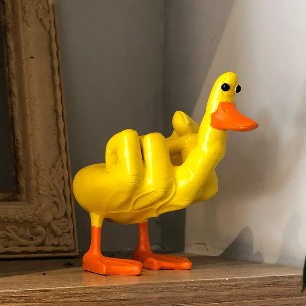 Moktan Sabai Resin Duck Sculpture | Playful Home Decor Figurine