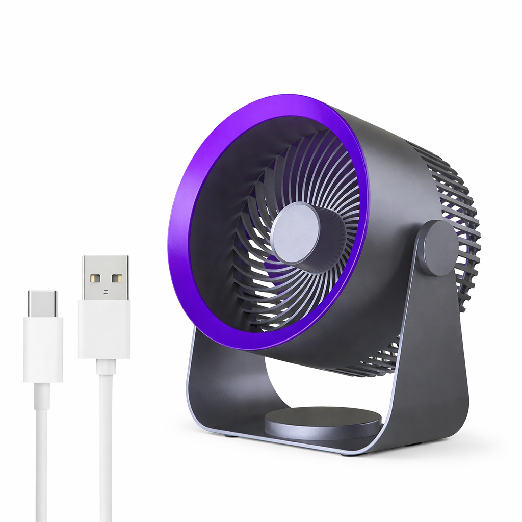 Moktan Sabai Portable Fan | Battery Operated Personal Fan with 4000mAh Rechargeable Battery | Lightweight Design for Indoor and Outdoor Cooling USB Grey