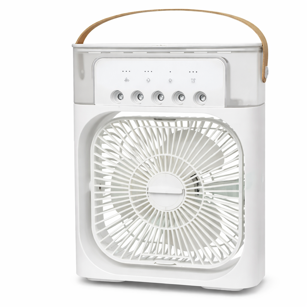 Moktan Sabai Compact Air Cooler | 3-in-1 Evaporative Cooler Fan with Adjustable Speeds | USB Powered for Personal Comfort White