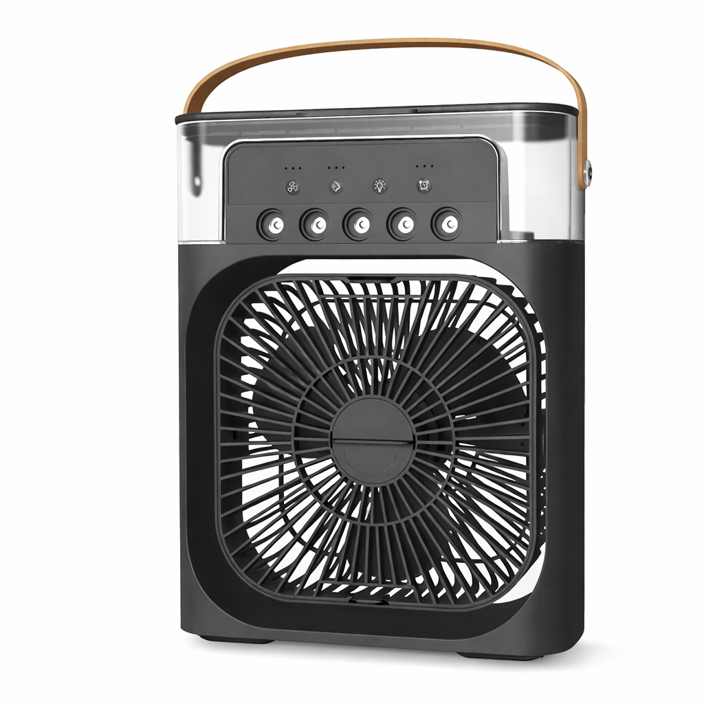 Moktan Sabai Compact Air Cooler | 3-in-1 Evaporative Cooler Fan with Adjustable Speeds | USB Powered for Personal Comfort Black