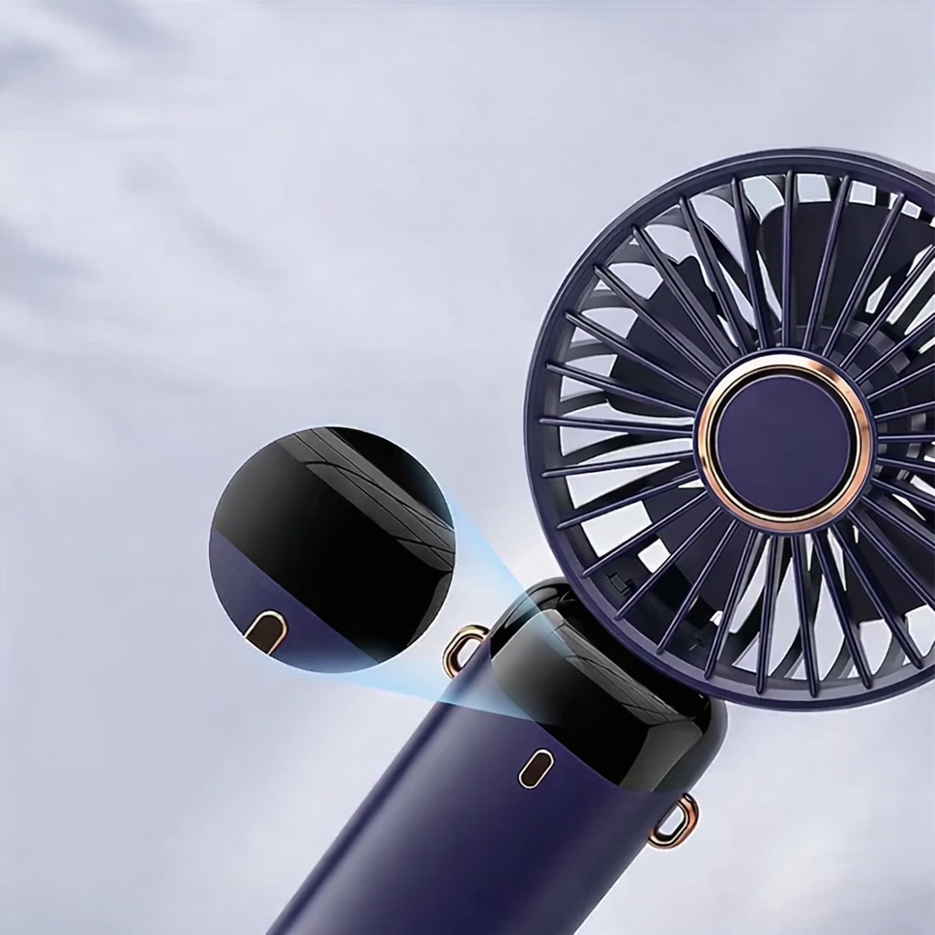 Moktan Sabai Compact Mini Fan | Small Desk Fan with 6-Speed Settings | USB Rechargeable for Ultimate Portability and Comfort