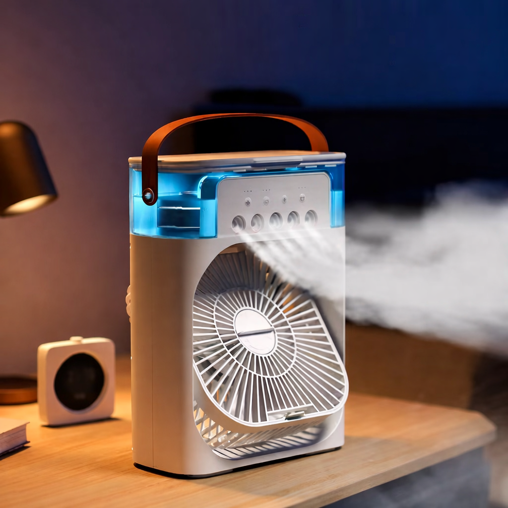 Moktan Sabai Compact Air Cooler | 3-in-1 Evaporative Cooler Fan with Adjustable Speeds | USB Powered for Personal Comfort