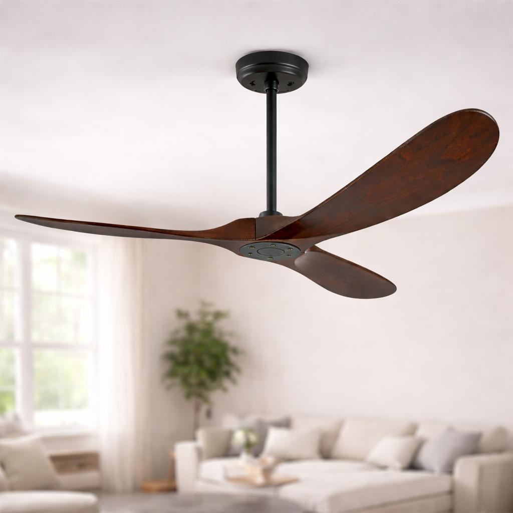 Moktan Sabai 60 Inch Solid Wood Ceiling Fan 3-Blade DC Motor Remote