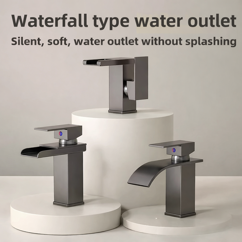 Moktan Sabai LED Bathroom Sink Faucet Hot Cold Tap Modern Brass Wash Basin Mixer Water Tap