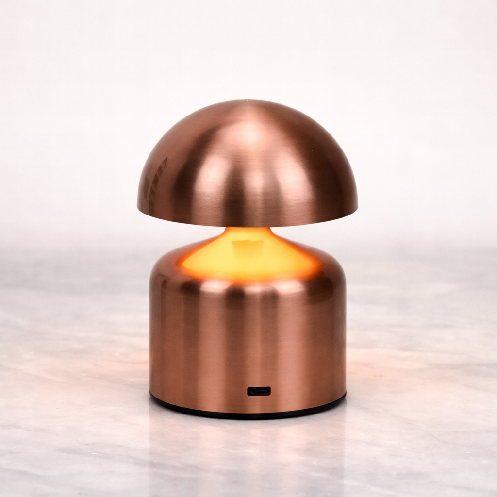 Moktan Sabai Touch LED Table Lamp USB Rechargeable 3 Color Dimming Bedside Night Light Rose gold