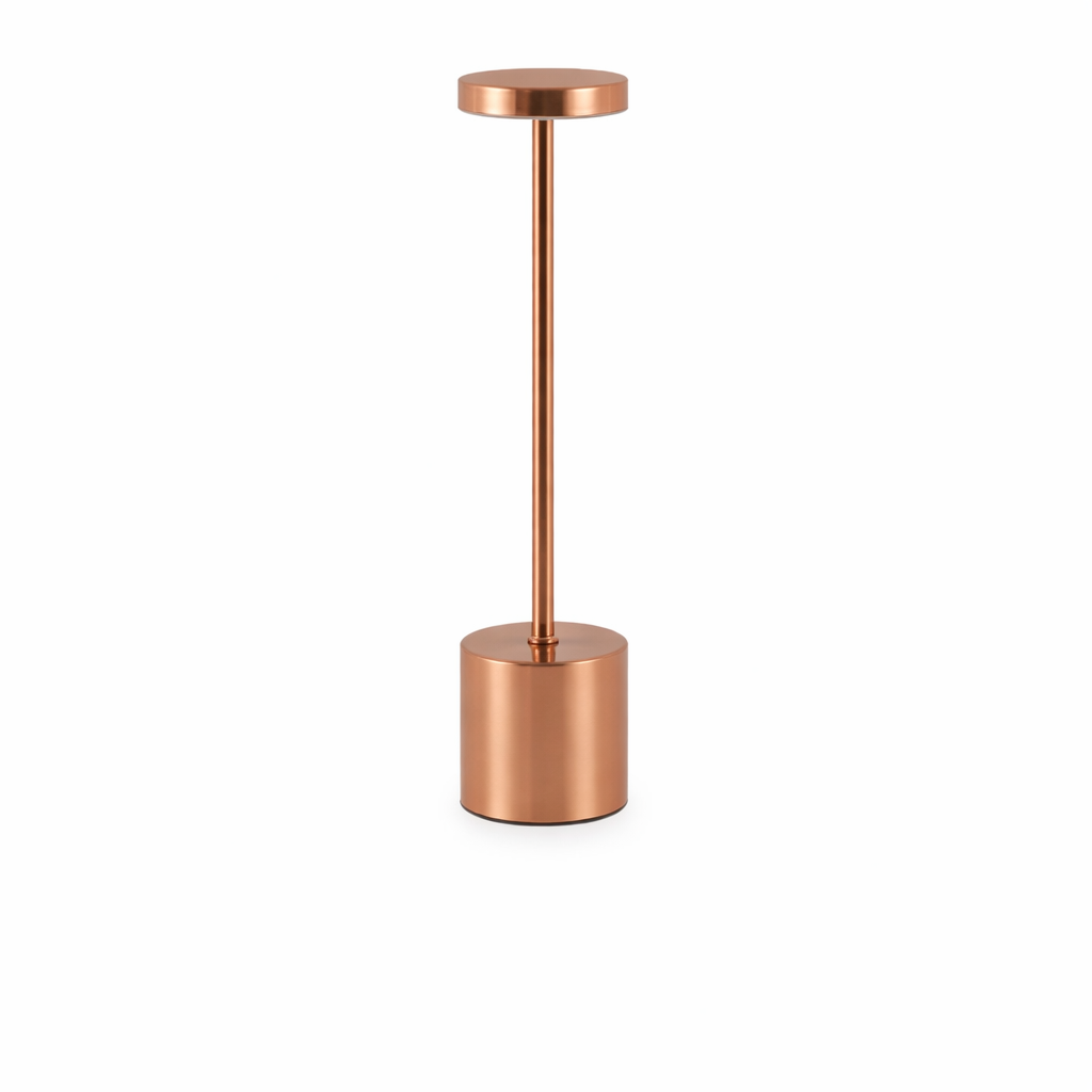 Moktan Sabai Cordless LED Table Lamp Dimmable Touch Night Light for Bar Restaurant Ambient Decor Rose Gold