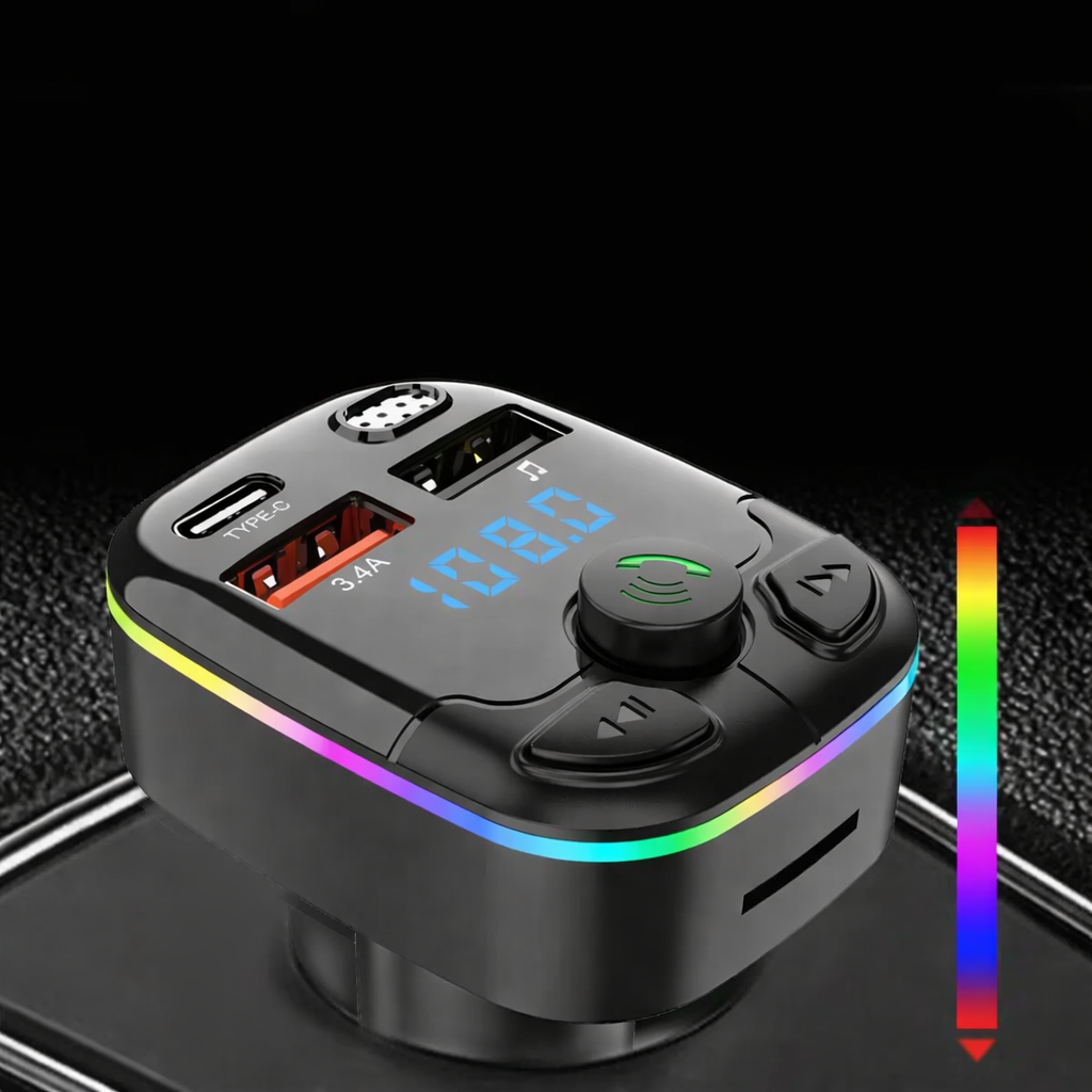 Moktan Sabai Bluetooth 5.0 FM Transmitter Car Charger with PD QC3.0 Fast Charging and Type C Adapter