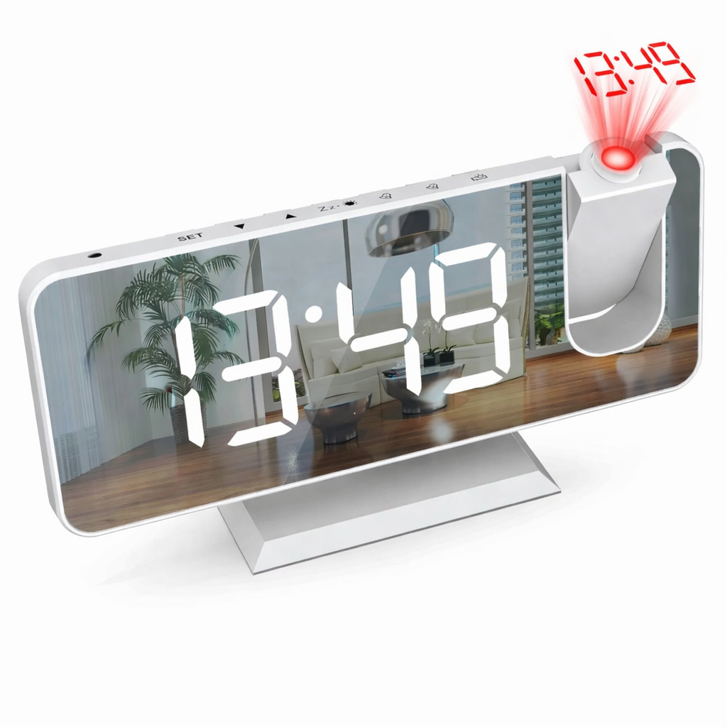 Moktan Sabai HD Projection Alarm Clock Large LED Display Digital Smart Radio Auto Dimming