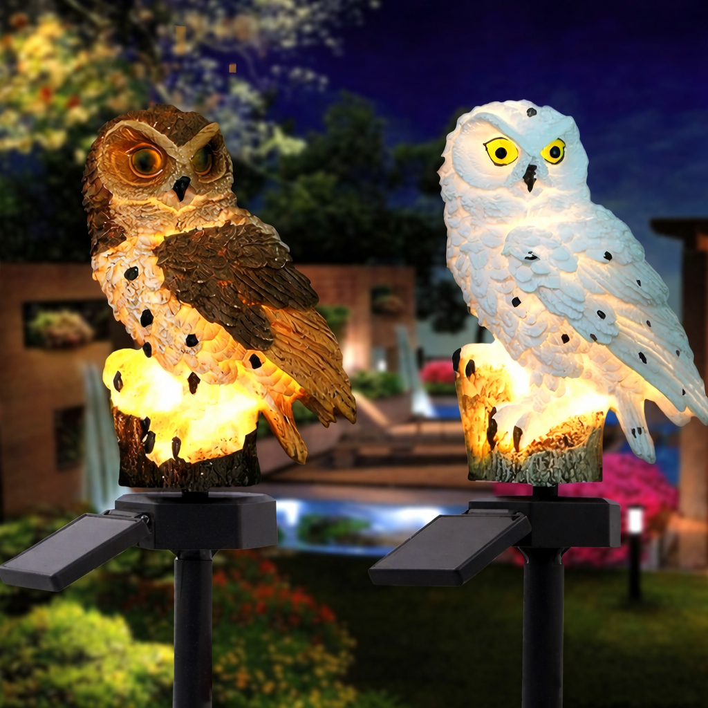 Moktan Sabai Solar Owl Garden Lights Outdoor LED Solar Powered Waterproof Animal Lamp Decor