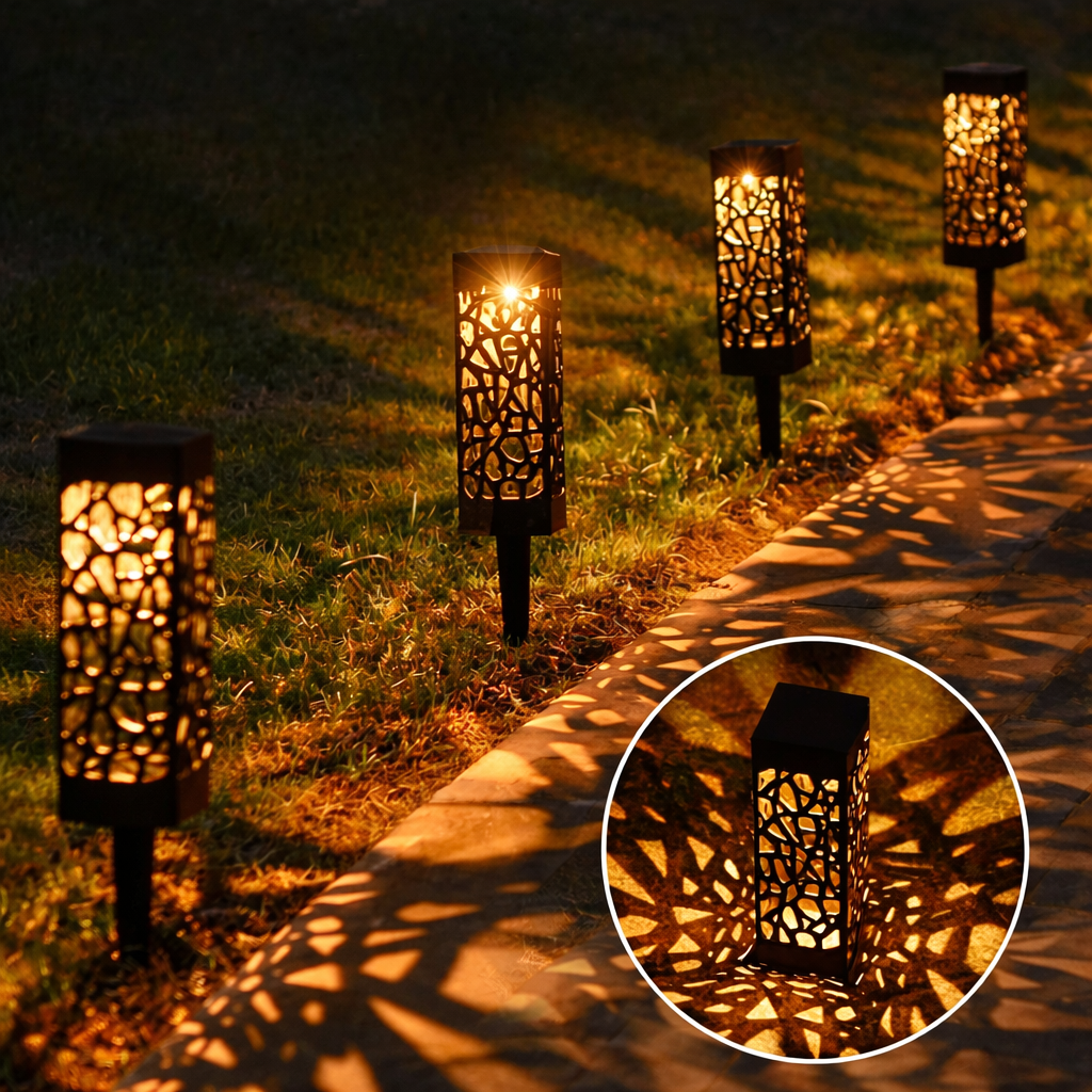 Moktan Sabai 6PCS Solar Garden Stake Lights LED Outdoor Lawn Lamps Waterproof Landscape Decor