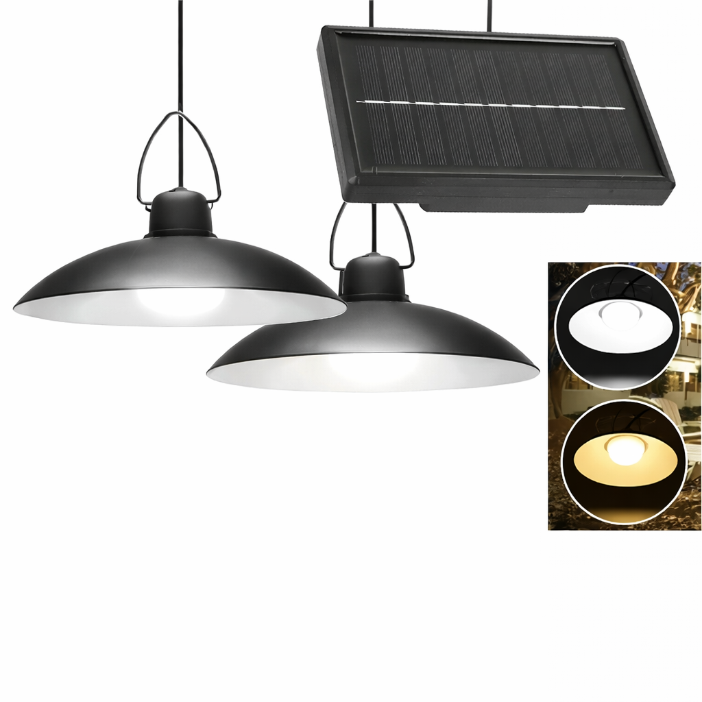 Moktan Sabai Solar Pendant Light Outdoor LED Double-Head Chandelier Waterproof Remote Lamp