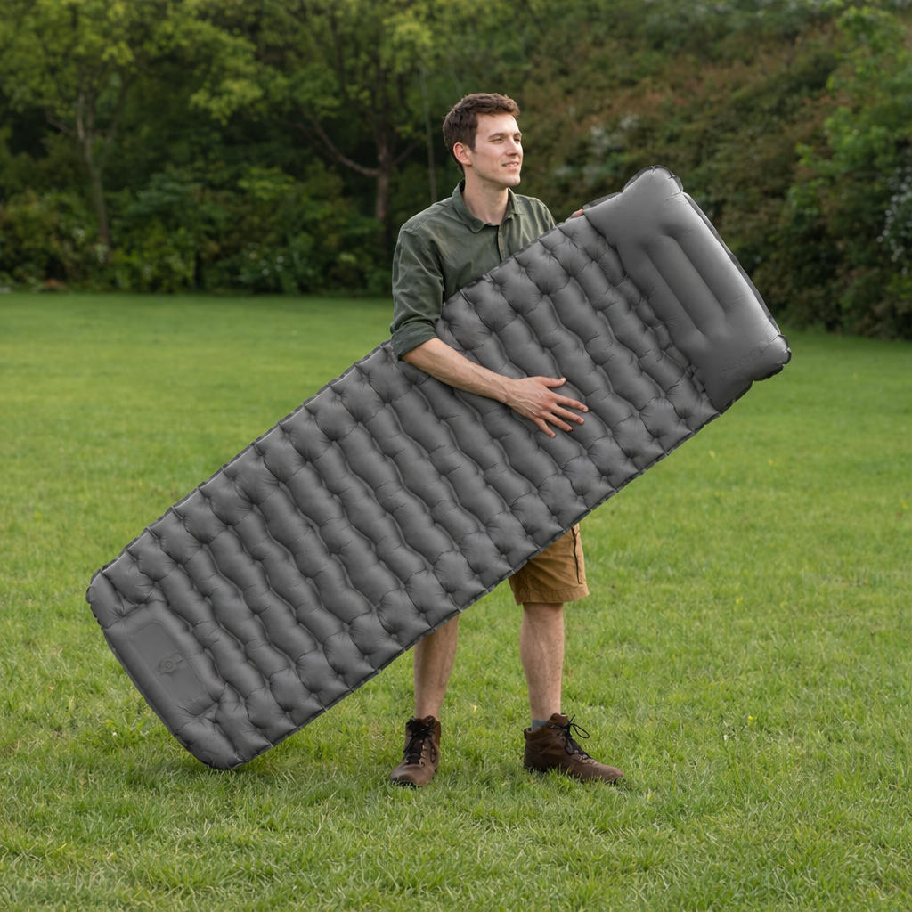 Moktan Sabai PACOONE Inflatable Camping Mattress with Pillow Ultralight Air Sleeping Pad Pump