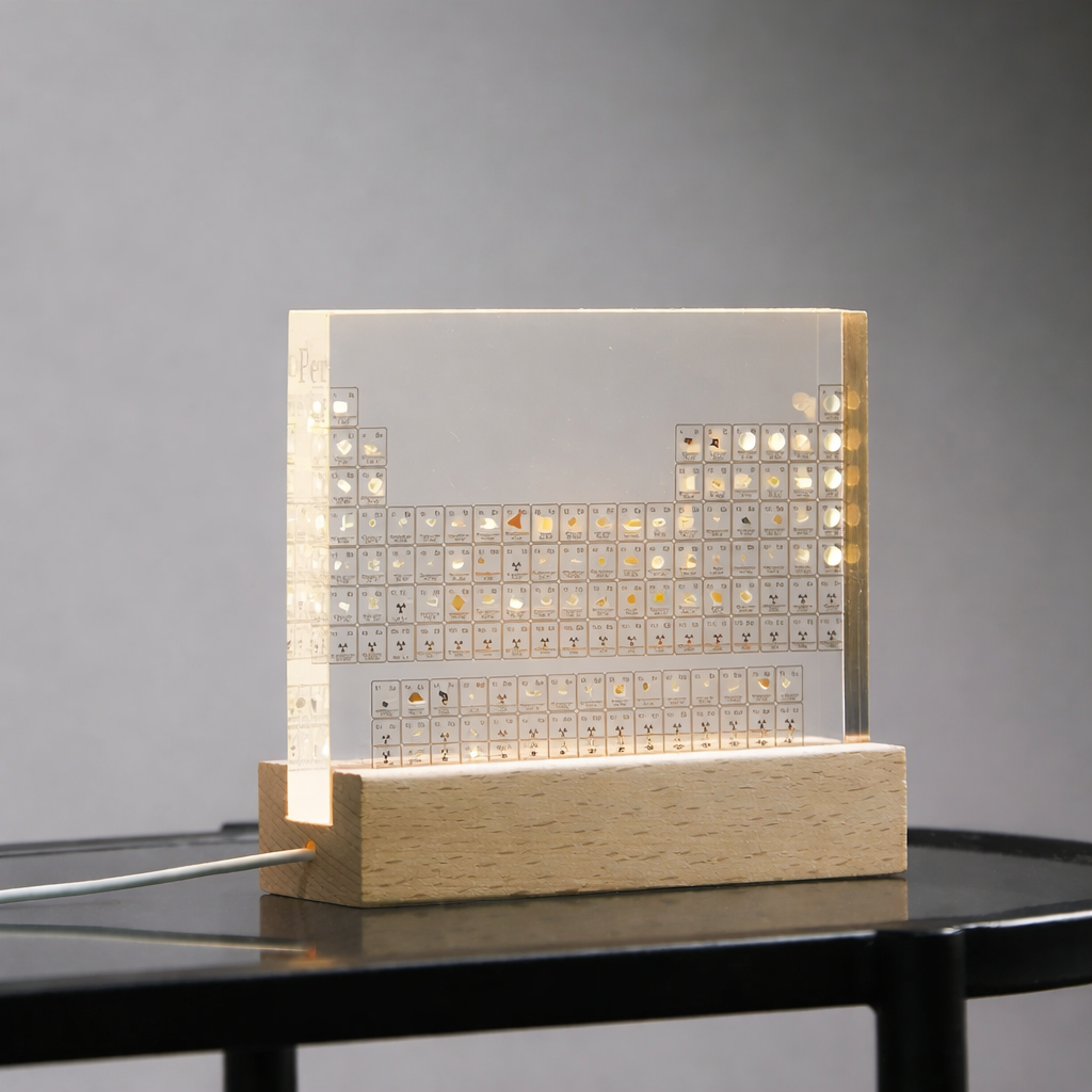 Moktan Sabai Acrylic Periodic Table Figurine – Mendeleev Science Desk Ornament Room Decor